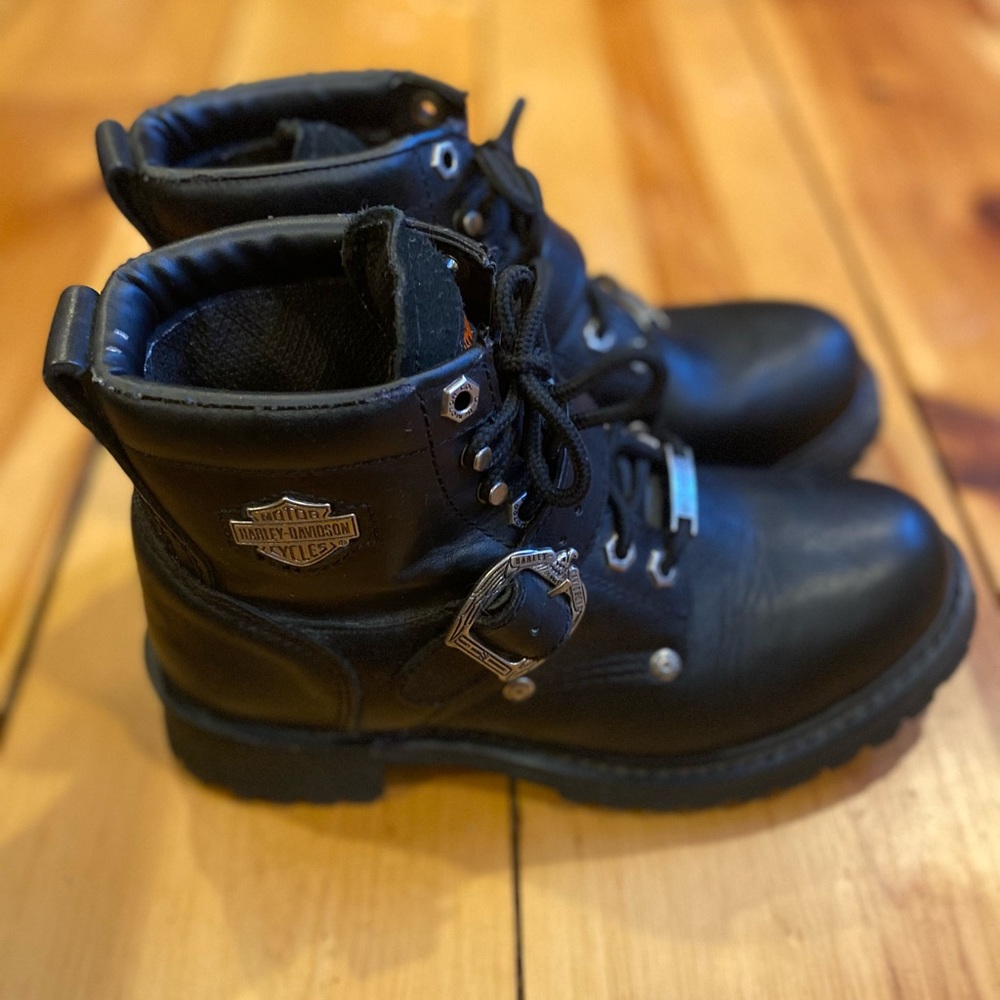 Harley Davidson steel toe lace up ankle boots - Picture 5 of 7